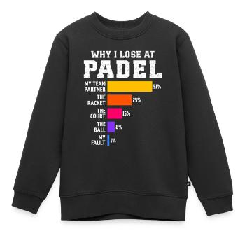 Padel: Warum ich bei Padel verliere - Kinder Premium Organic Sweatshirt - Schwarz - Vorne - AI Model Kid Female (0cm)