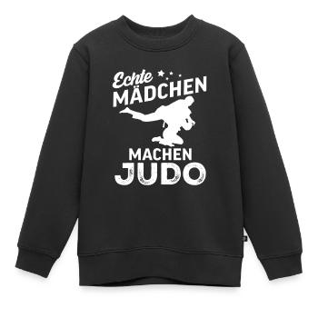 echte maedchen machen judo  - Kinder Premium Organic Sweatshirt - Schwarz - Vorne - AI Model Kid Female (0cm)