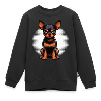 Pinscher miniature Pinscher Pinscher Pinscher Propriétaire Minpin - Sweat Premium enfant bio - noir - Devant - AI Model Kid Female (0cm)