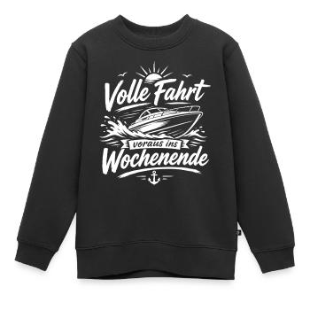 Volle Fahrt voraus ins Wochenende - Kinder Premium Organic Sweatshirt - Schwarz - Vorne - AI Model Kid Female (0cm)