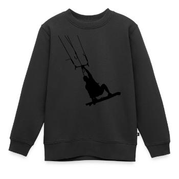 Kiter - Kinder Premium Organic Sweatshirt - Schwarz - Vorne - AI Model Kid Female (0cm)