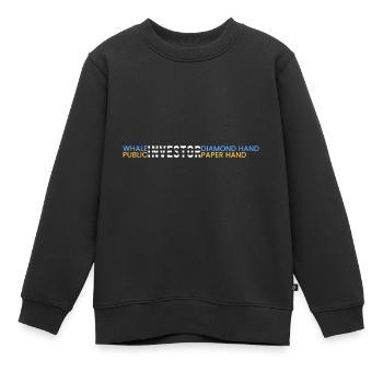 Whale Investors = Diamant - Sweat Premium enfant bio - noir - Devant - AI Model Kid Female (0cm)
