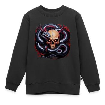 Wikingerschädel und Midgardschlange: Ein mythischer Entwi - Kinder Premium Organic Sweatshirt - Schwarz - Vorne - AI Model Kid Female (0cm)