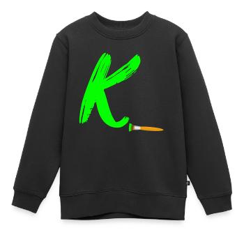 brush grün k - Kinder Premium Organic Sweatshirt - Schwarz - Vorne - AI Model Kid Female (0cm)