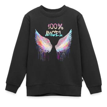 100% angel,angelwings,engelsflügel,flügel,graffiti - Kinder Premium Organic Sweatshirt - Schwarz - Vorne - AI Model Kid Female (0cm)