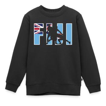 Fiji Rugby - Kinder Premium Organic Sweatshirt - Schwarz - Vorne - AI Model Kid Female (0cm)
