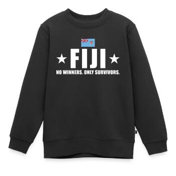 Fiji No Winners Only Survivors Fiji Rugby - Kinder Premium Organic Sweatshirt - Schwarz - Vorne - AI Model Kid Female (0cm)