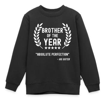 Bester Bruder Lustiger Spruch Geschenk Schwester - Kinder Premium Organic Sweatshirt - Schwarz - Vorne - AI Model Kid Female (0cm)