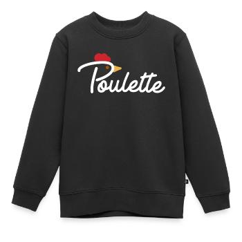 Poulette - Sweat Premium enfant bio - noir - Devant - AI Model Kid Female (0cm)
