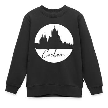 Cochem,Skyline,Cercle,Cercle Blanc - Sweat Premium enfant bio - noir - Devant - AI Model Kid Female (0cm)
