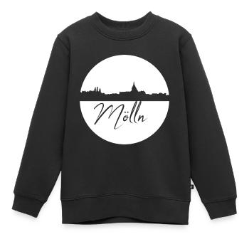 Mölln,Skyline,Cercle,Cercle Blanc - Sweat Premium enfant bio - noir - Devant - AI Model Kid Female (0cm)