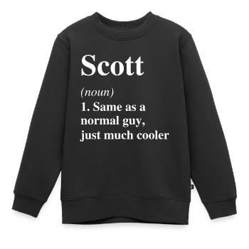 Scott Definition Cooler Name Spruch Geschenk - Kinder Premium Organic Sweatshirt - Schwarz - Vorne - AI Model Kid Female (0cm)