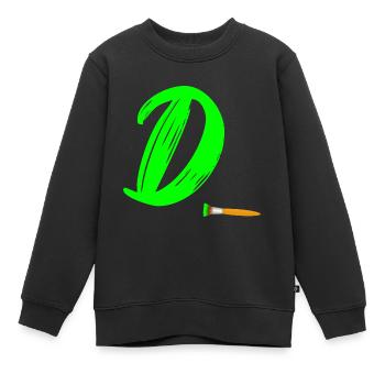 brush grün d - Kinder Premium Organic Sweatshirt - Schwarz - Vorne - AI Model Kid Female (0cm)