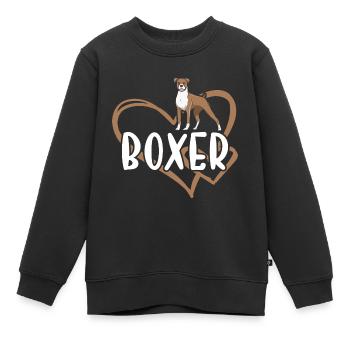 Cœur de boxeur - Sweat Premium enfant bio - noir - Devant - AI Model Kid Female (0cm)