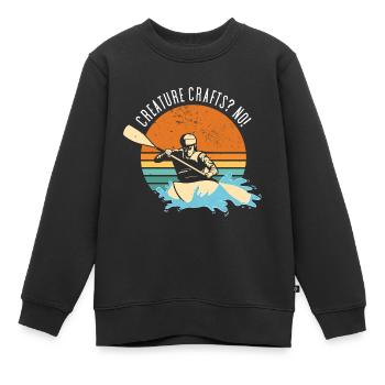 Creature Crafts? No! Whitewater Kayaking - Kids Premium Organic Sweatshirt - black - Front - AI Model Kid Female (0cm)