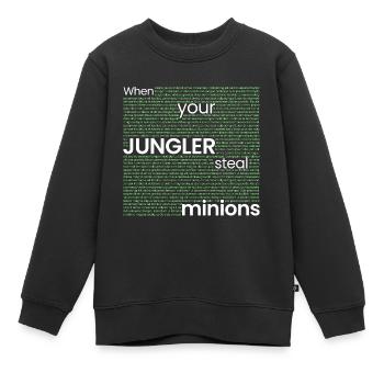 Wenn JUNGLER Lakaien stiehlt... - Kinder Premium Organic Sweatshirt - Schwarz - Vorne - AI Model Kid Female (0cm)