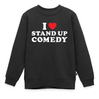 Comédien J’adore Comédie de stand up - Sweat Premium enfant bio - noir - Devant - AI Model Kid Female (0cm)
