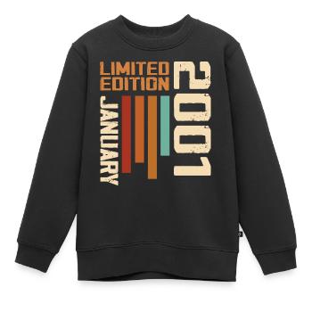 Januar 2001 - 2001 Januar Geburtstagsgeschenk - Kinder Premium Organic Sweatshirt - Schwarz - Vorne - AI Model Kid Female (0cm)