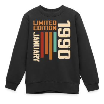 Januar 1990 - 1990 Januar Geburtstagsgeschenk - Kinder Premium Organic Sweatshirt - Schwarz - Vorne - AI Model Kid Female (0cm)