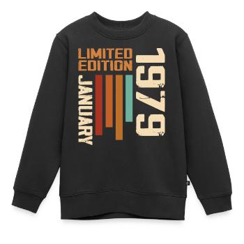 Januar 1979 - 1979 Januar Geburtstagsgeschenk - Kinder Premium Organic Sweatshirt - Schwarz - Vorne - AI Model Kid Female (0cm)