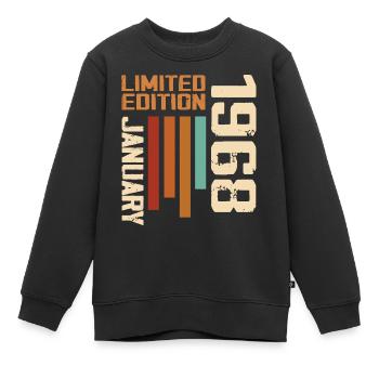 Januar 1968 - 1968 Januar Geburtstagsgeschenk - Kinder Premium Organic Sweatshirt - Schwarz - Vorne - AI Model Kid Female (0cm)