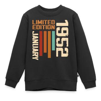 Januar 1952 - 1952 Januar Geburtstagsgeschenk - Kinder Premium Organic Sweatshirt - Schwarz - Vorne - AI Model Kid Female (0cm)
