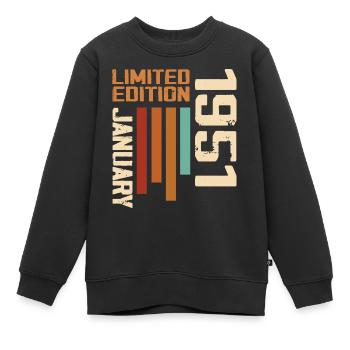 Januar 1951 - 1951 Januar Geburtstagsgeschenk - Kinder Premium Organic Sweatshirt - Schwarz - Vorne - AI Model Kid Female (0cm)