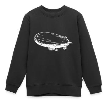 Silhouette eines Luftschiffs – Stilvolles - Kinder Premium Organic Sweatshirt - Schwarz - Vorne - AI Model Kid Female (0cm)
