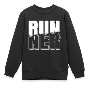 Läufer Jogger Joggen Laufen Lauf - Kinder Premium Organic Sweatshirt - Schwarz - Vorne - AI Model Kid Female (0cm)