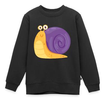Friendly snail - Kids Premium Organic Sweatshirt - black - Front - AI Model Kid Female (0cm)