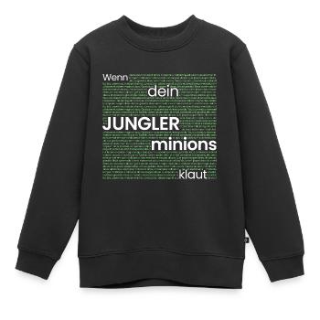 Wenn der JUNGLER minions klaut - Kinder Premium Organic Sweatshirt - Schwarz - Vorne - AI Model Kid Female (0cm)