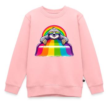 Aire de jeux arc-en-ciel de paresse de la fierté LGBTQ - Sweat Premium enfant bio - rose - Devant - AI Model Kid Female (0cm)