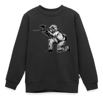 Paintball - Kinder Premium Organic Sweatshirt - Schwarz - Vorne - AI Model Kid Female (0cm)
