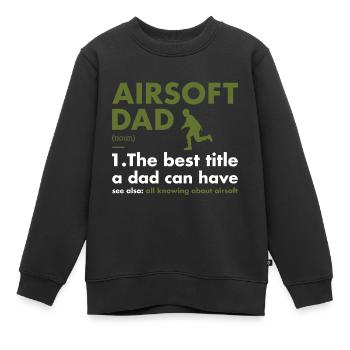 Sport Dad Definition Airsoft - Kinder Premium Organic Sweatshirt - Schwarz - Vorne - AI Model Kid Female (0cm)
