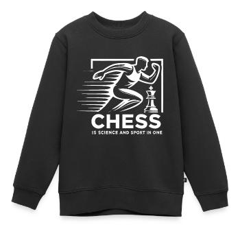 Schach ist Wissenschaft und Sport in einem - Kinder Premium Organic Sweatshirt - Schwarz - Vorne - AI Model Kid Female (0cm)