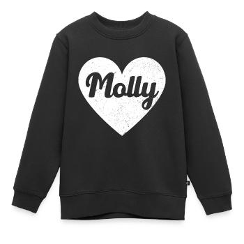 Molly Name Grosses Herz Liebe Grafik Geschenk - Kinder Premium Organic Sweatshirt - Schwarz - Vorne - AI Model Kid Female (0cm)