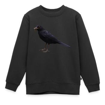 Amsel Vogel schwarzer Vogel - Kinder Premium Organic Sweatshirt - Schwarz - Vorne - AI Model Kid Female (0cm)