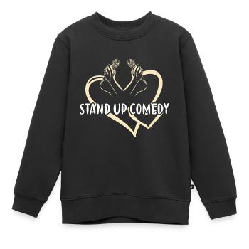 Comédien Coeur Stand Up Comédie - Sweat Premium enfant bio - noir - Devant - AI Model Kid Female (0cm)