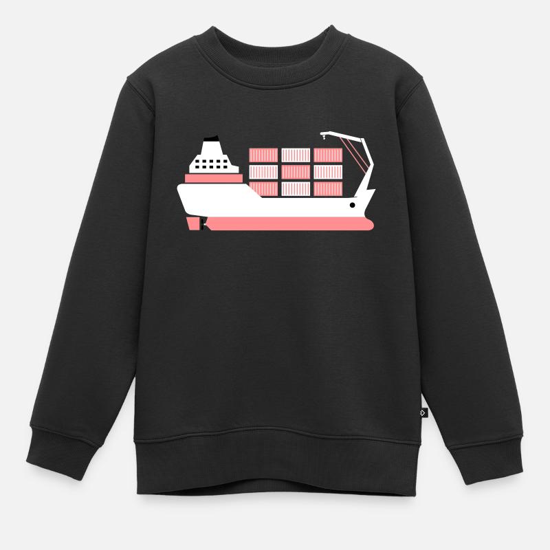 containerschiff pink - Kinder Premium Organic Sweatshirt - Schwarz
