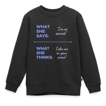 Nimm mich in deine Arme! - Kinder Premium Organic Sweatshirt - Schwarz - Vorne - AI Model Kid Female (0cm)