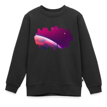 Panorama galactique - Sweat Premium enfant bio - noir - Devant - AI Model Kid Female (0cm)