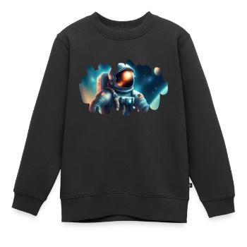 Astronaut im Kosmos - Kinder Premium Organic Sweatshirt - Schwarz - Vorne - AI Model Kid Female (0cm)
