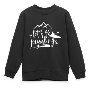 Nous allons Kayak Kayak Kayak - Sweat Premium enfant bio - noir - Devant - AI Model Kid Female (0cm)