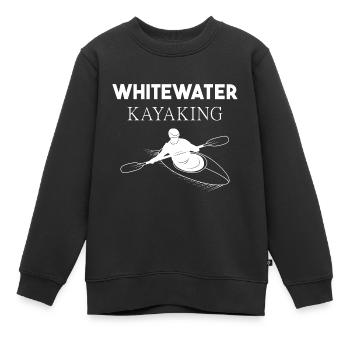 Kayak en eaux vives - Sweat Premium enfant bio - noir - Devant - AI Model Kid Female (0cm)