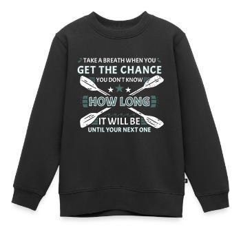 Respirez le kayak en eau vive - Sweat Premium enfant bio - noir - Devant - AI Model Kid Female (0cm)
