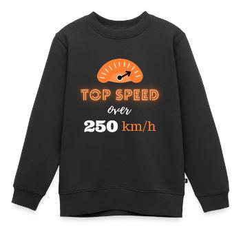 Vitesse maximale supérieure à 250 km/h - Sweat Premium enfant bio - noir - Devant - AI Model Kid Female (0cm)
