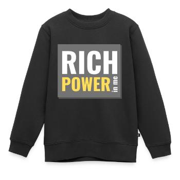 un pouvoir riche en moi - Sweat Premium enfant bio - noir - Devant - AI Model Kid Female (0cm)