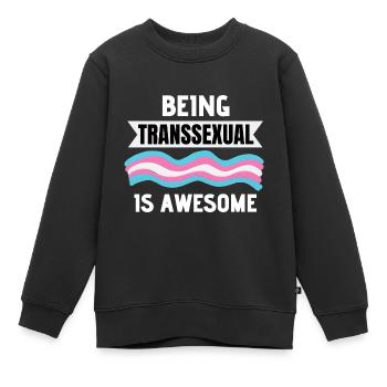 Trans Pride LGBT Transgender Gift Transsexual - Sweat Premium enfant bio - noir - Devant - AI Model Kid Female (0cm)