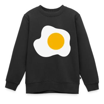 Fried Egg Graphic Breakfast Egg Yolk Lover - Kids Premium Organic Sweatshirt - black - Front - AI Model Kid Female (0cm)