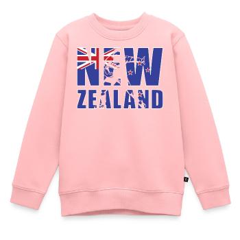 New Zealand Rugby - Kinder Premium Organic Sweatshirt - Rosa - Vorne - AI Model Kid Female (0cm)
